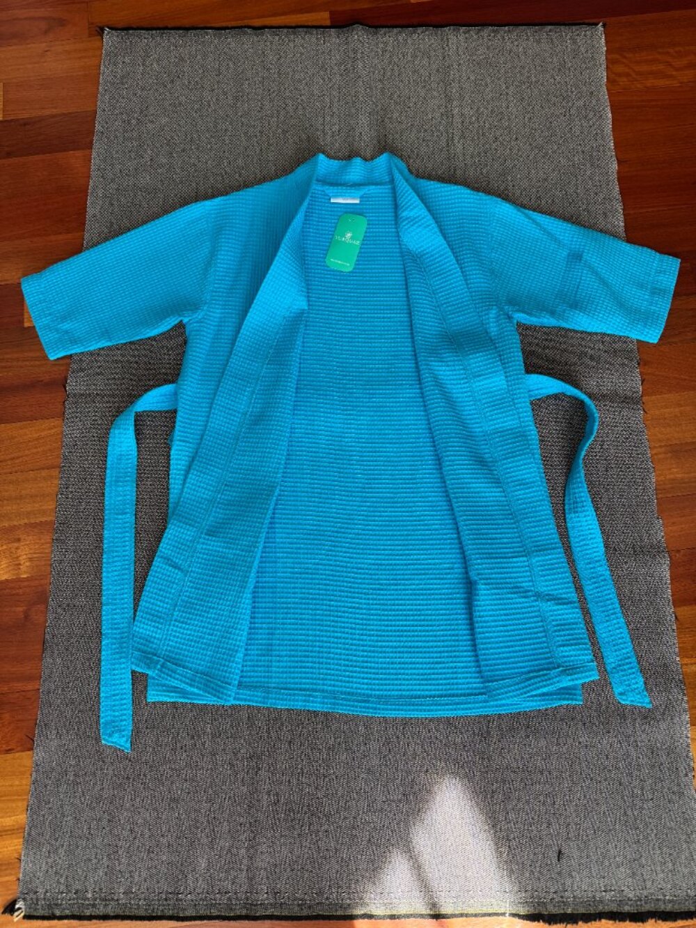 Turquoise Turquaz NWT Waffle Weave Bath Robe S/M - Picture 9 of 14